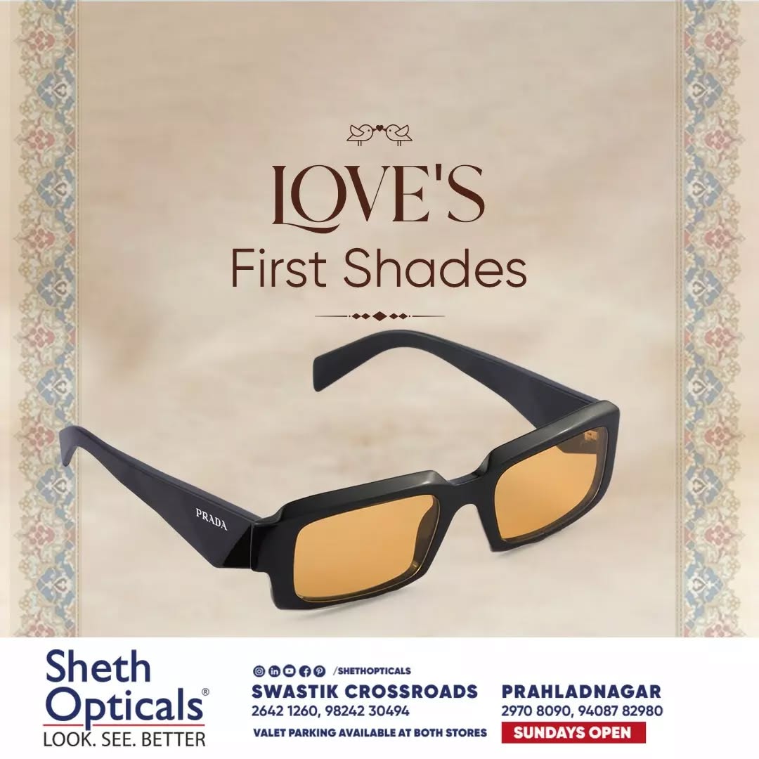 Sheth Opticals,  shethopticals, newdaynewage, shethopticalsahmedabad, opticalsahmedabad, opticalsindia, opticiansnearme, opticalsnearme, opticianahmedabad, eyewear, trends, brands, services, sunglasses, trendingsunglass, eyeweartrends, luxuryeyewear, luxeeyewear, luxedesigns, eyewear, frames, trendingframes, weddingseason, weddingeyewear, weddinggoals, weddingootd