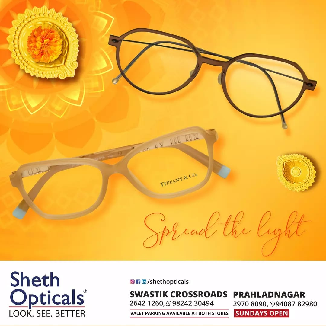 Sheth Opticals,  Diwali2021, Sheth, Opticals, Sunglasses, Glasses, Fashion, Style, Optical, Frames, EyewearFashion, EyeGlasses, EyewearStyle, OpticalShop, Ahmedabad, Gujarat, India