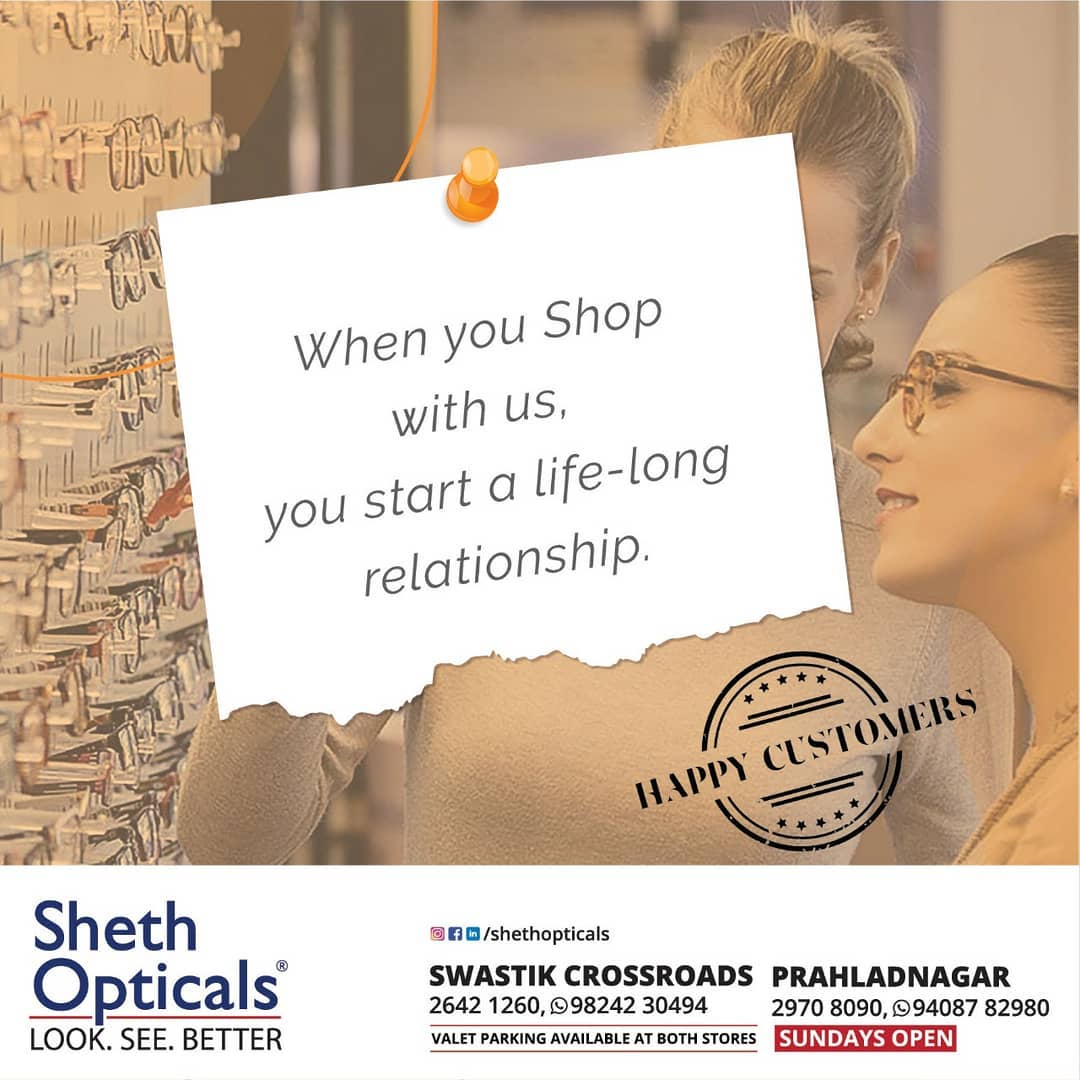 Sheth Opticals,  HappyCustomers, Sheth, Opticals,, opticians, Ahmedabad, CustomerService, OnlyOriginals., Eyecare, Spectacles, ContactLens, Optical, Frames, Sunglasses, EyeWear, EyeWearFashion, EyeWearStyle, EyeWearTrends, EyeWearShop