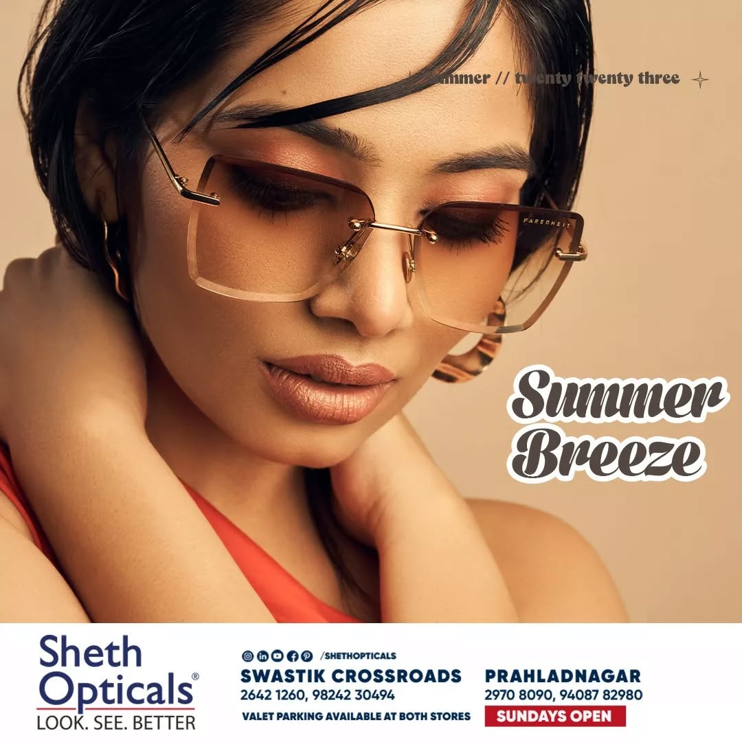 Sheth Opticals,  sunglasses, frames, opticals, opticianahmedabad, eyewear, summervibes, summersinahmedabad, summertrends, sunglasses2023, eyewearbrands