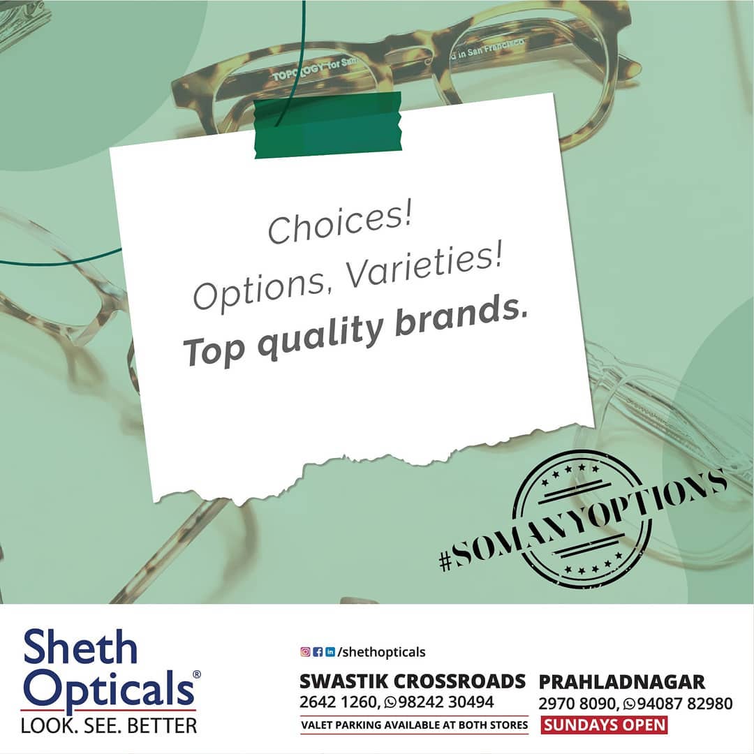 Sheth Opticals,  Sheth, Opticals,, opticalshop, Ahmedabad, CustomerService, OnlyOriginals., Eyecare, Spectacles, ContactLens, Optical, Frames, Sunglasses, EyeWear, EyeWearFashion, EyeWearStyle, EyeWearTrends, EyeWearShop