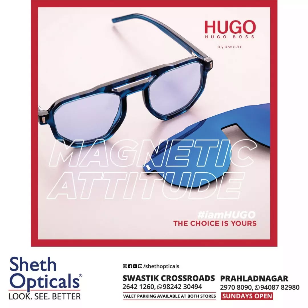 Sheth Opticals,  IamHUGO, Magnetic, Design, MagneticAttitude, Sunglasses, Glasses, Fashion, Style, Optical, Frames, EyewearFashion, EyeGlasses, EyewearStyle, OpticalShop, Ahmedabad, Gujarat, India