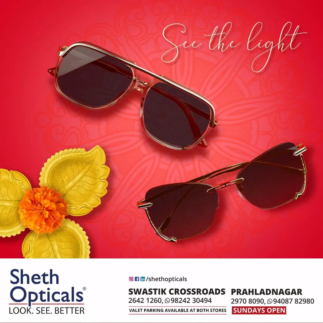 Sheth Opticals,  Diwali2021, SafePataka, FestiveFiesta, Sheth, Opticals, Sunglasses, Glasses, Fashion, Style, Optical, Frames, EyewearFashion, EyeGlasses, EyewearStyle, OpticalShop, Ahmedabad, Gujarat, India