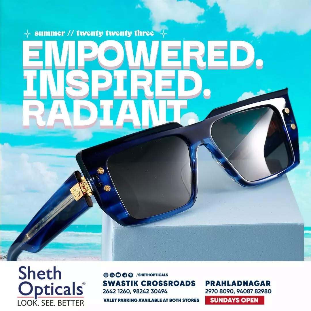 Sheth Opticals,  sunglasses, frames, opticals, opticianahmedabad, eyewear, summervibes, summersinahmedabad