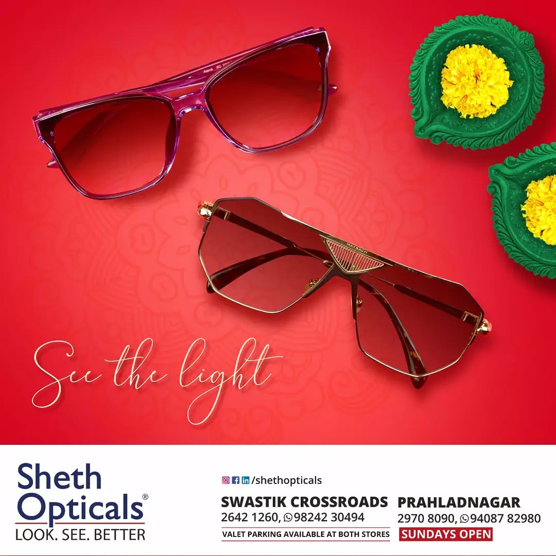 Sheth Opticals,  Diwali2021, SafePataka, FestiveFiesta, Sheth, Opticals, Sunglasses, Glasses, Fashion, Style, Optical, Frames, EyewearFashion, EyeGlasses, EyewearStyle, OpticalShop, Ahmedabad, Gujarat, India