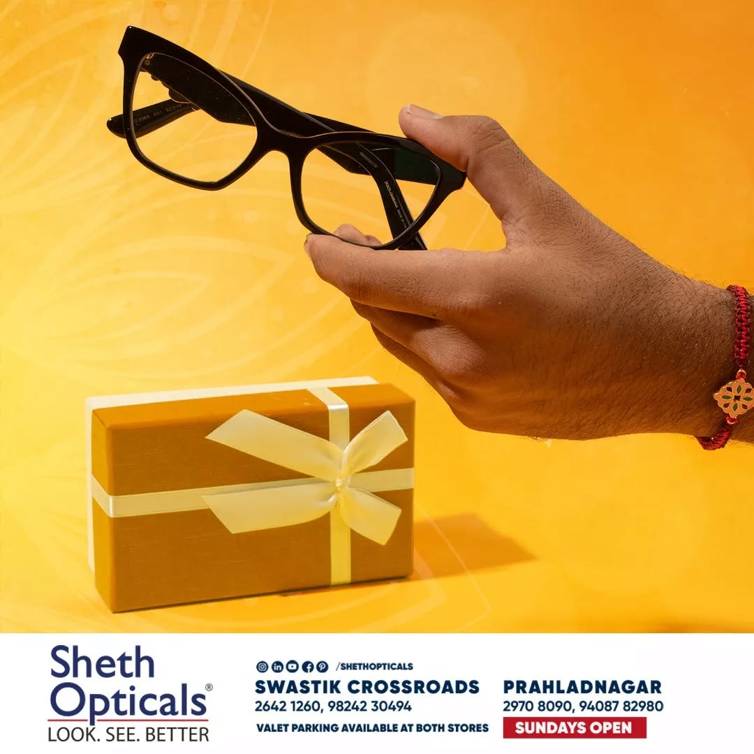 Sheth Opticals,  Rakshabandhan!, festiveeyewear, festivesunglasses, festivestyle, indianfestivals, rakhigifting, rakshabandhangifts, giftstosister, sisterrakhigifts, shethopticals, sunglasses, eyeglasses, eyeframes, printedframes, oversizedframes, opticals, opticianahmedabad, boldeyewear, eyewearbrands, luxuryeyewear, ahmedabadoptician, eyewearinahmedabad, trendingframes, luxuryframes, sunglasstrends, oversizedshades