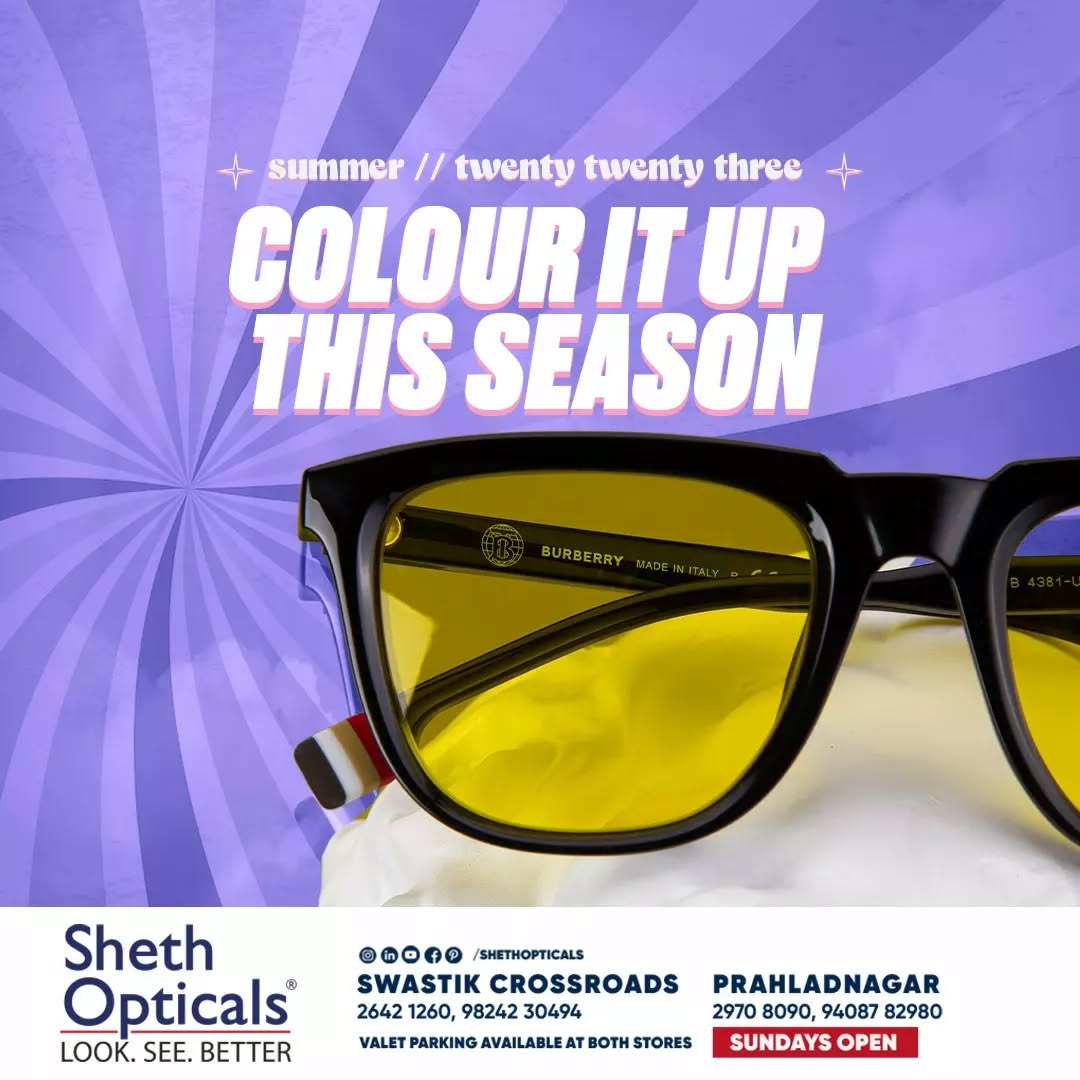 Sheth Opticals,  2023., sunglasses, frames, opFcals, opFcianahmedabad, eyewear, summervibes, summersinahmedabad, summertrends, sunglasses2023, eyewearbrands