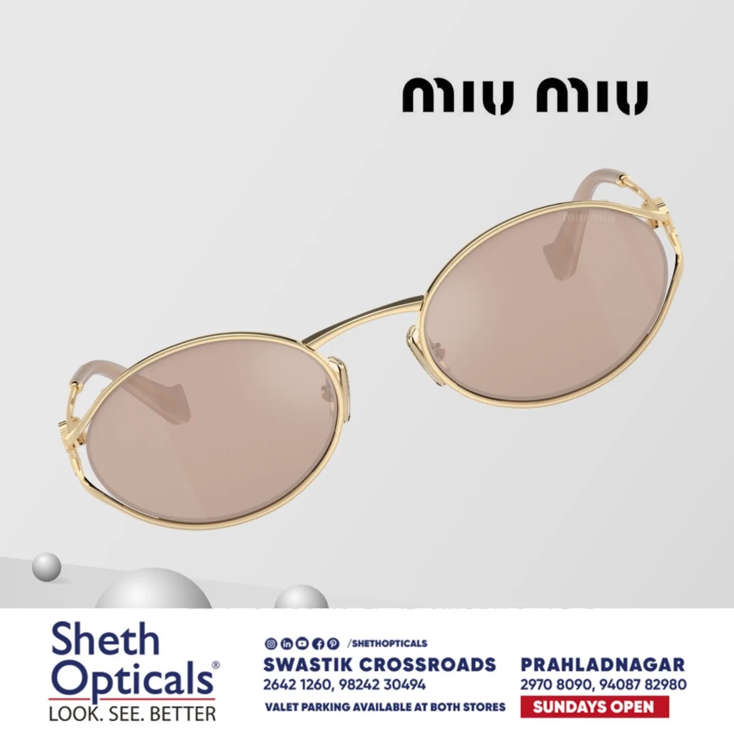 Sheth Opticals,  shethopticals, sheth, miumiu, stylish, fashionforward, classy, luxury, trendyeyewear