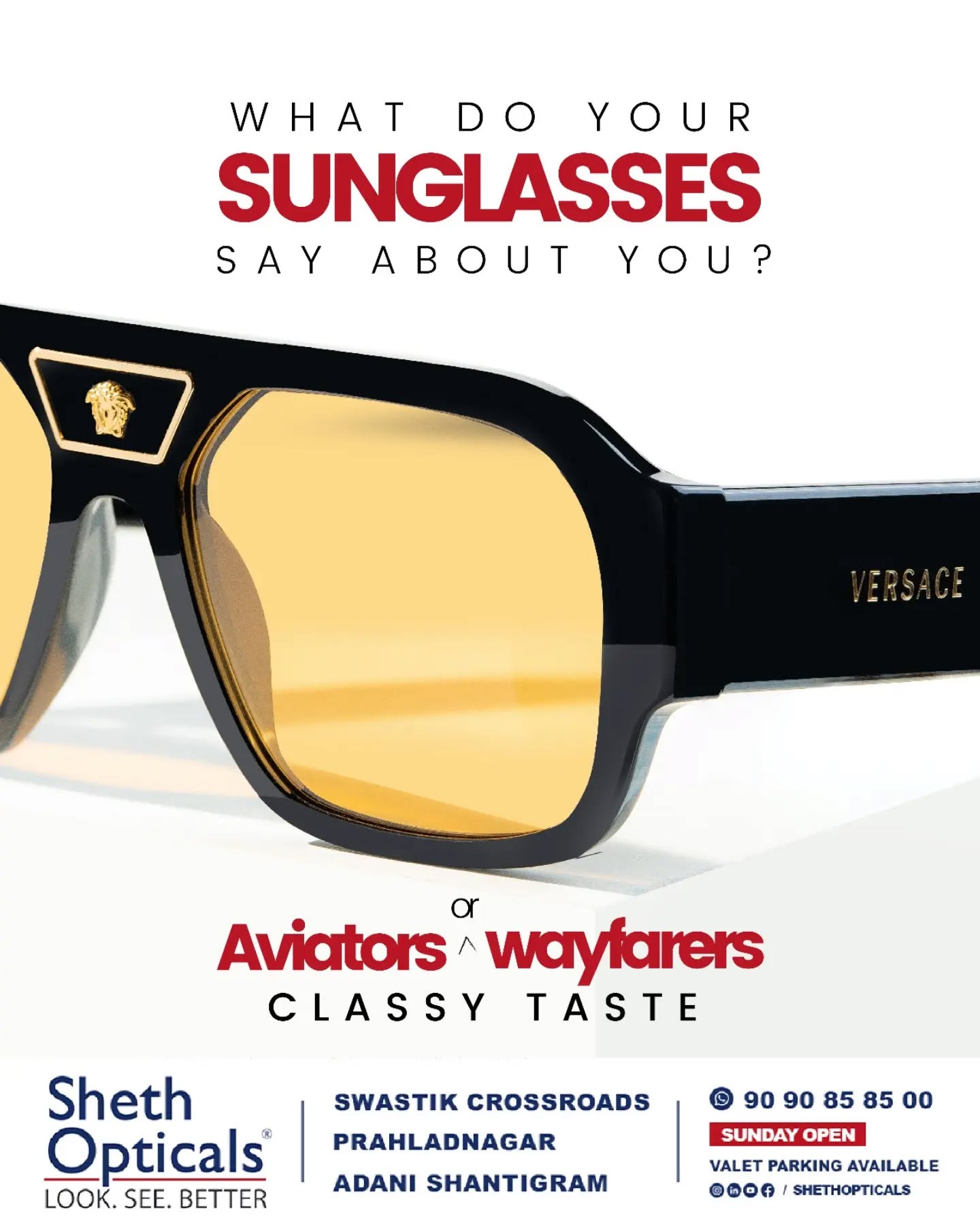 Sheth Opticals, Sheth Opticals, optical store Ahmedabad, eyewear boutique Ahmedabad, luxury eyewear India, designer sunglasses Ahmedabad, branded frames India, prescription glasses Ahmedabad, eye care services Ahmedabad, premium optical shop, sunglasses store Ahmedabad, optical shop near me, branded eyeglasses India