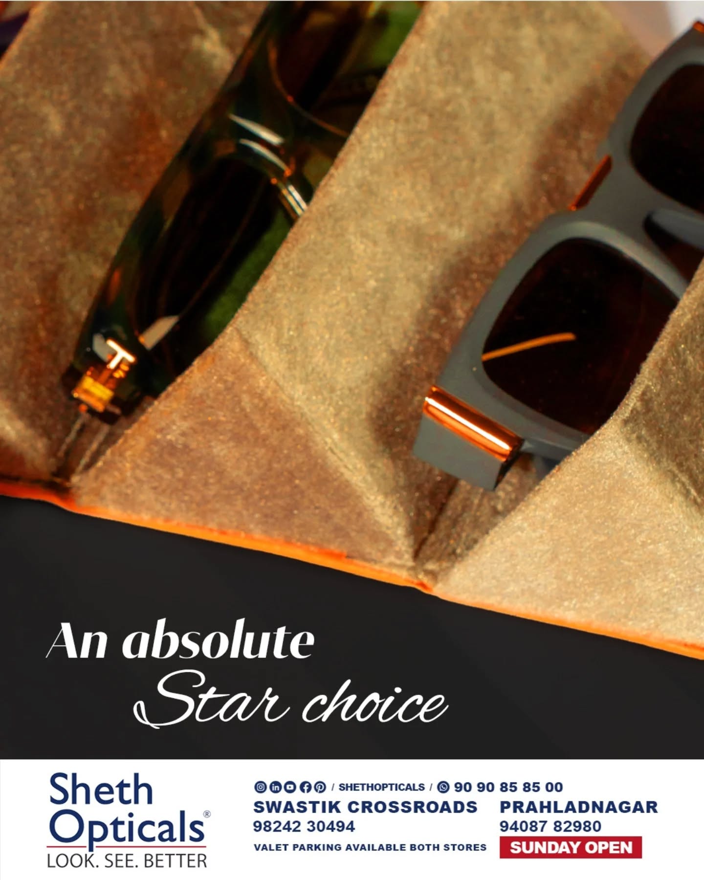 Sheth Opticals,  ShethOpticals, LuxuryEyewear, DesignerFrames, PremiumOpticals, AhmedabadFashion