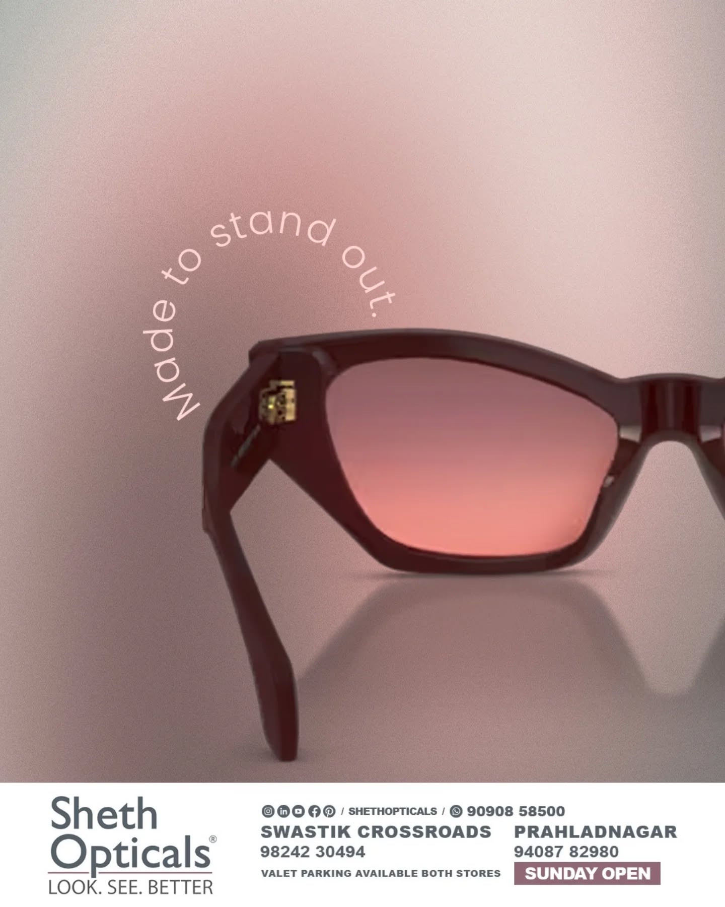 Sheth Opticals,  PremiumFrames, TrendyEyewear, ShethOpticals, SunglassesStyle, AhmedabadLifestyle