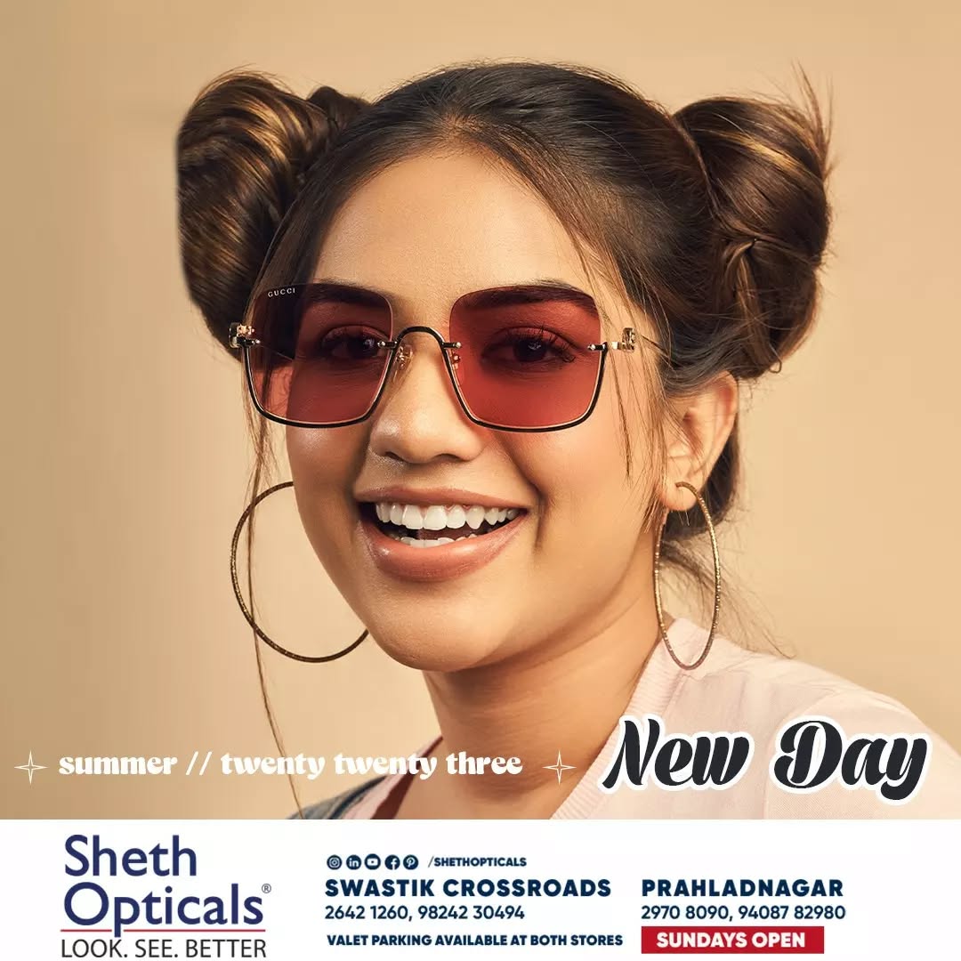 Sheth Opticals,  Summer, sunglasses, frames, opticals, opticianahmedabad, eyewear, summervibes, summersinahmedabad, summertrends, sunglasses2023, eyewearbrands