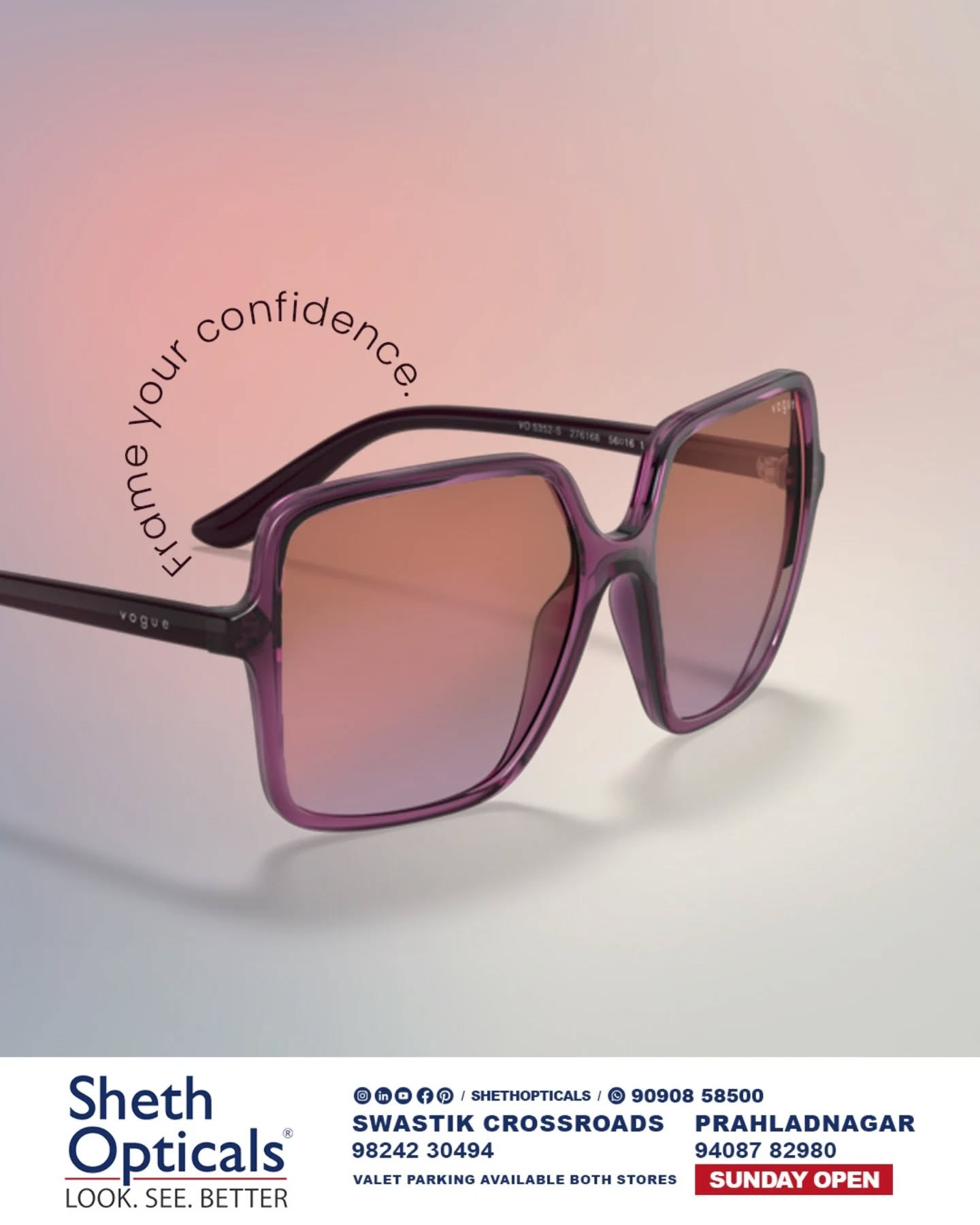Sheth Opticals,  ShethOpticals, StylishSunglasses, EyewearTrends, PremiumEyewear, AhmedabadShopping